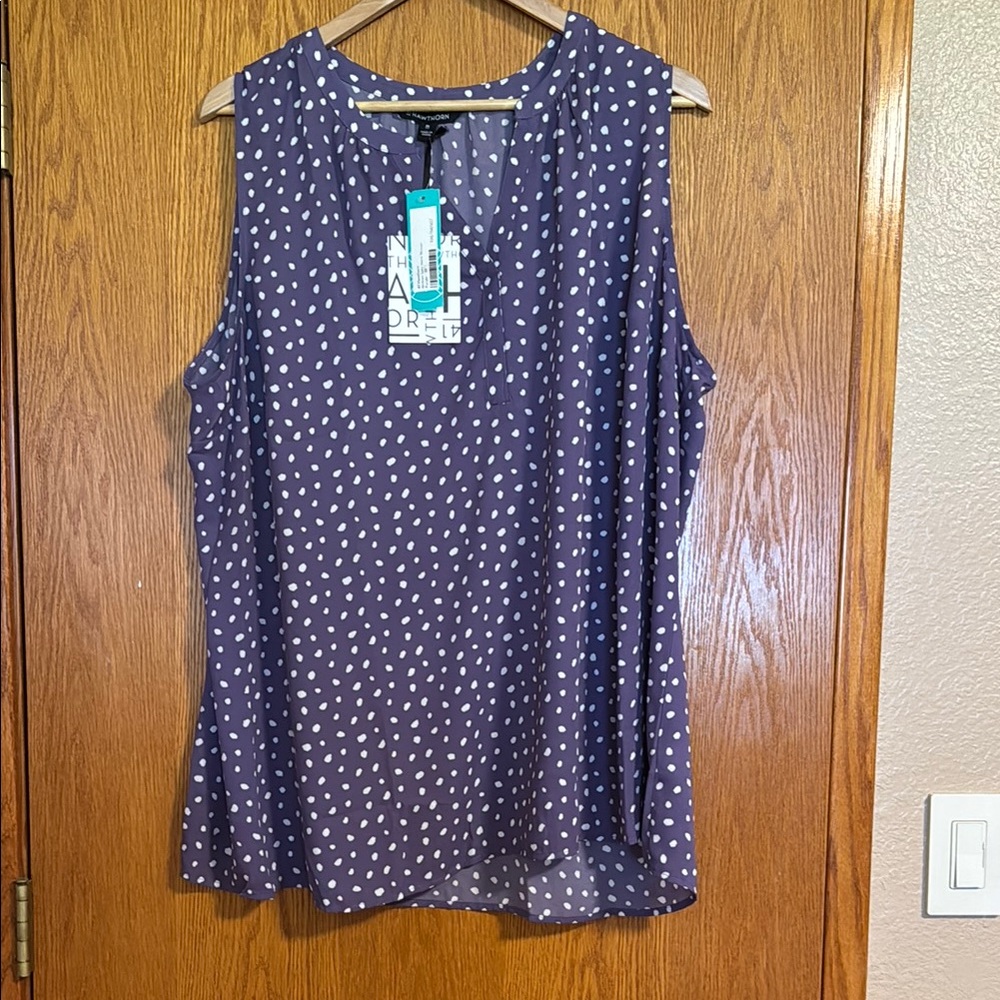 Hawthorn Purple Sleeveless Relaxed Blouse from Stitch Fix. Size 3X